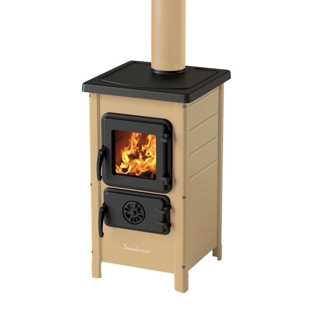 Sobă pe lemne VERSA Economic Crem, 5,7 kW, cu plită